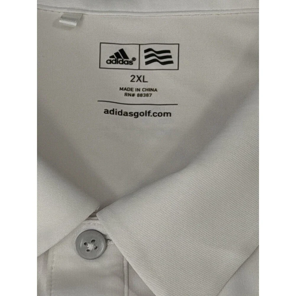 Adidas Golf ClimaCool Polo Men’s 2XL White Yellow Performance Short Sleeve